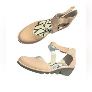 FLY LONDON Pat | 500801-011 Stylish Tan Women's Wedge Comfort Shoes Sz 39
